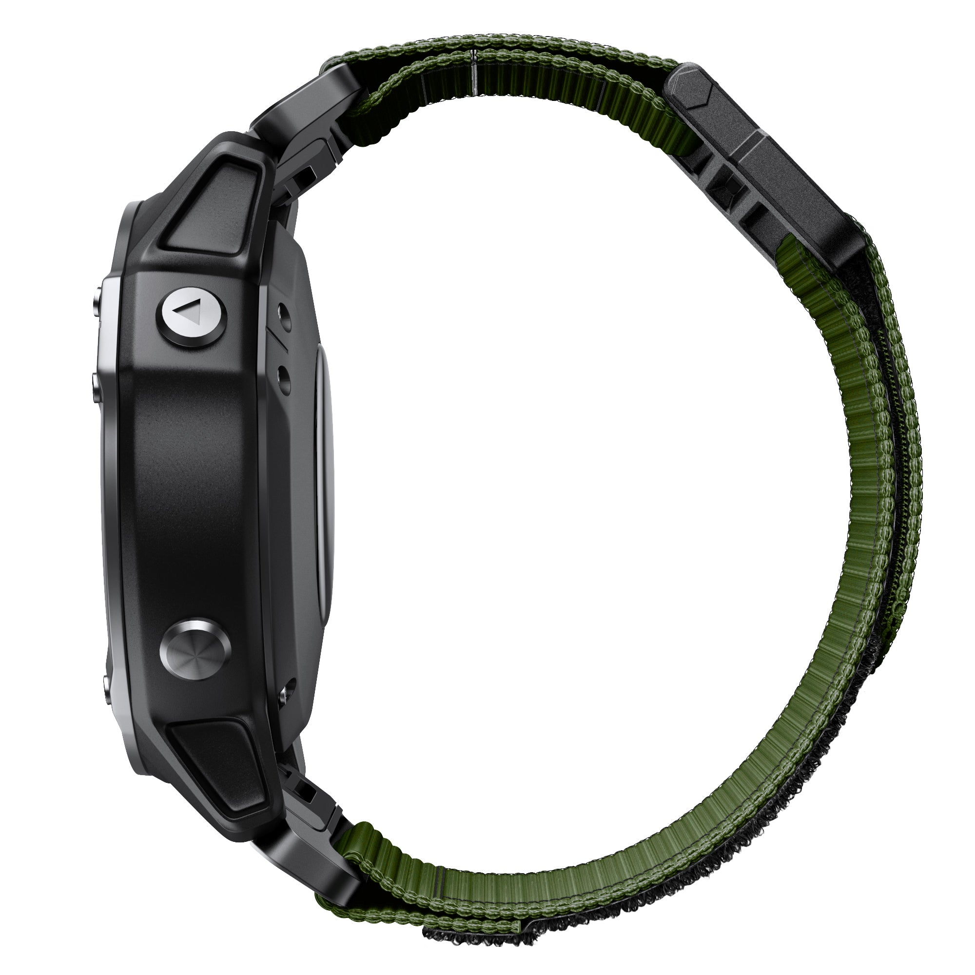 26mm Sport Loop Strap for Garmin Fenix 7X/6X/5X, Breathable Nylon Adjustable Elastic Replacement Band - Army Green