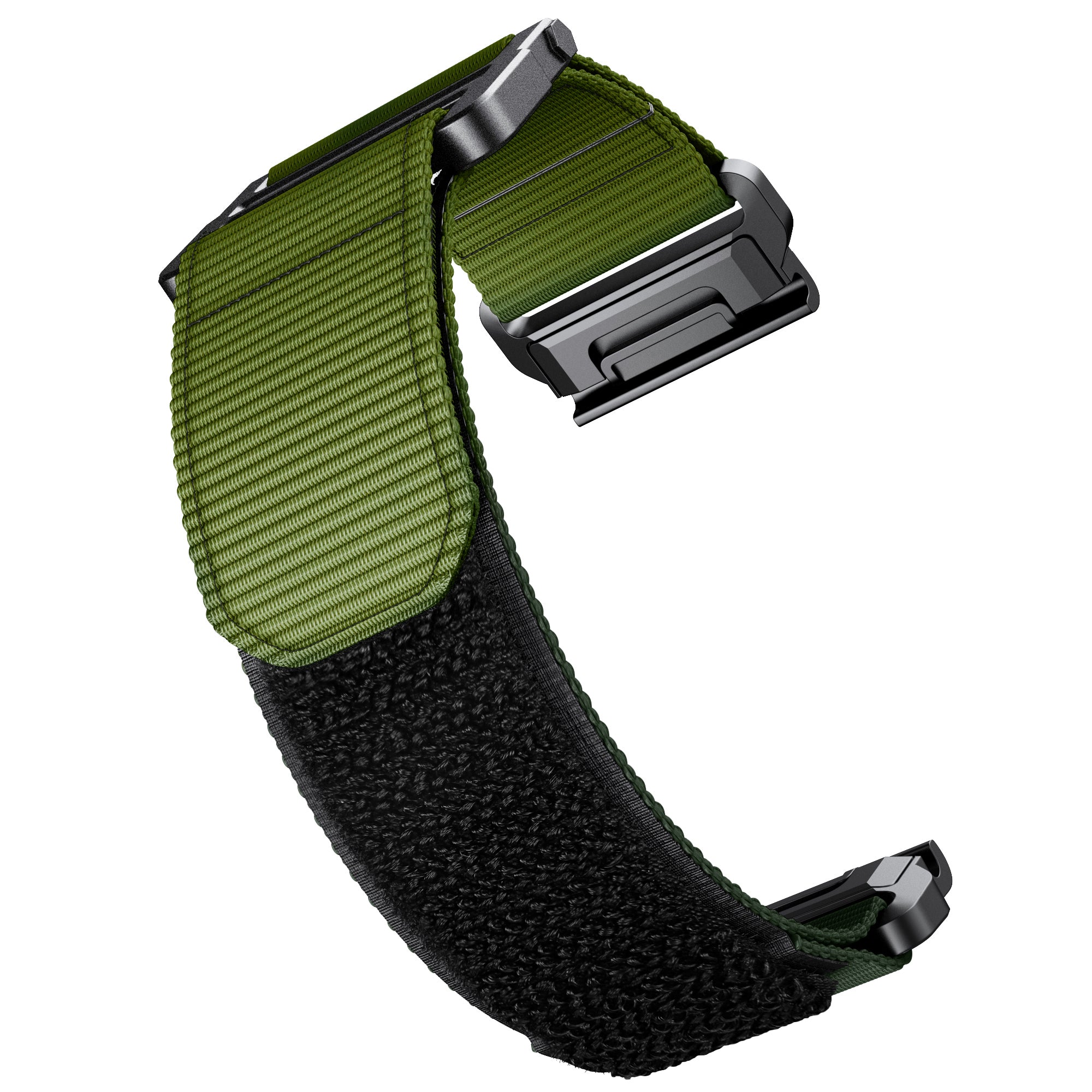 26mm Sport Loop Strap for Garmin Fenix 7X/6X/5X, Breathable Nylon Adjustable Elastic Replacement Band - Army Green