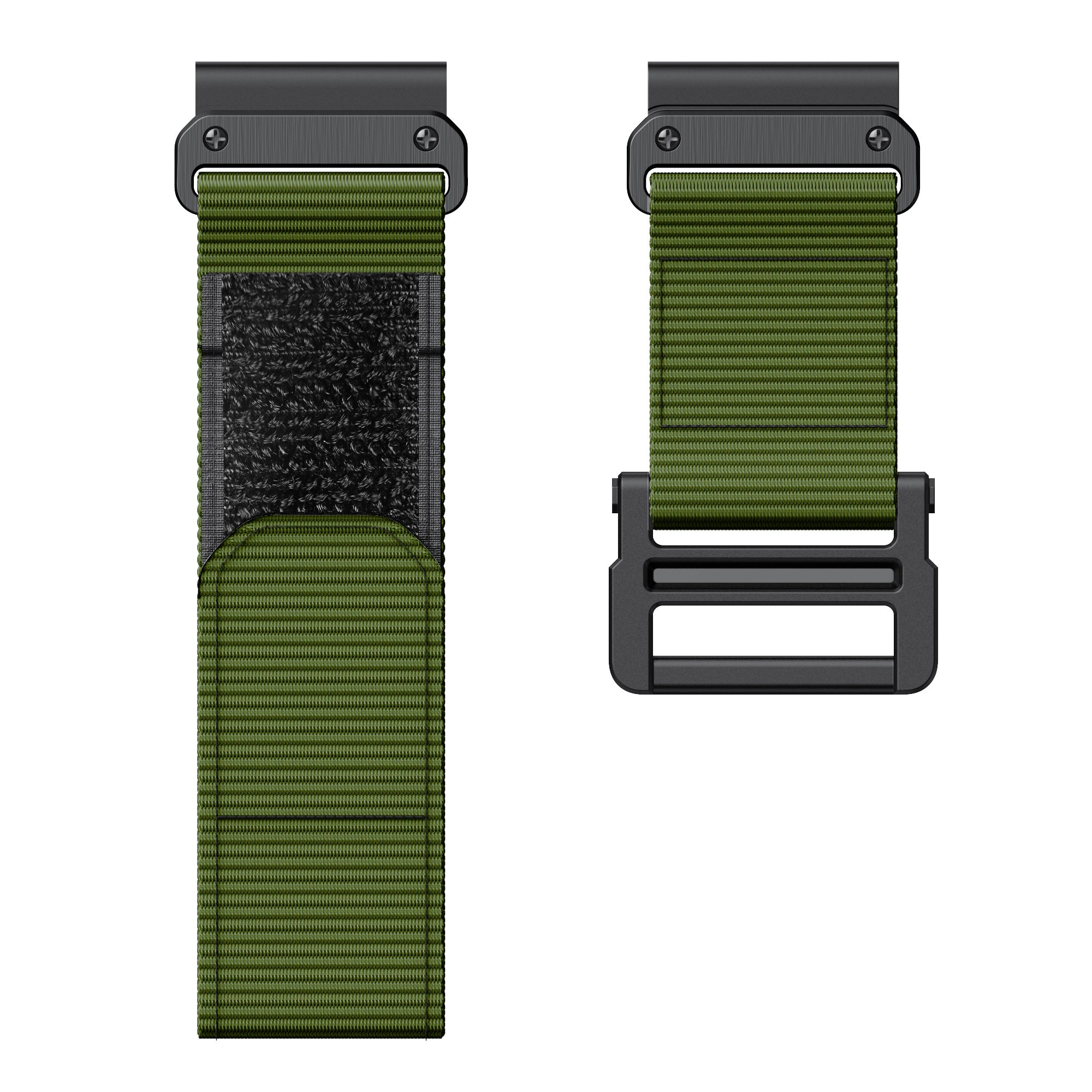 26mm Sport Loop Strap for Garmin Fenix 7X/6X/5X, Breathable Nylon Adjustable Elastic Replacement Band - Army Green