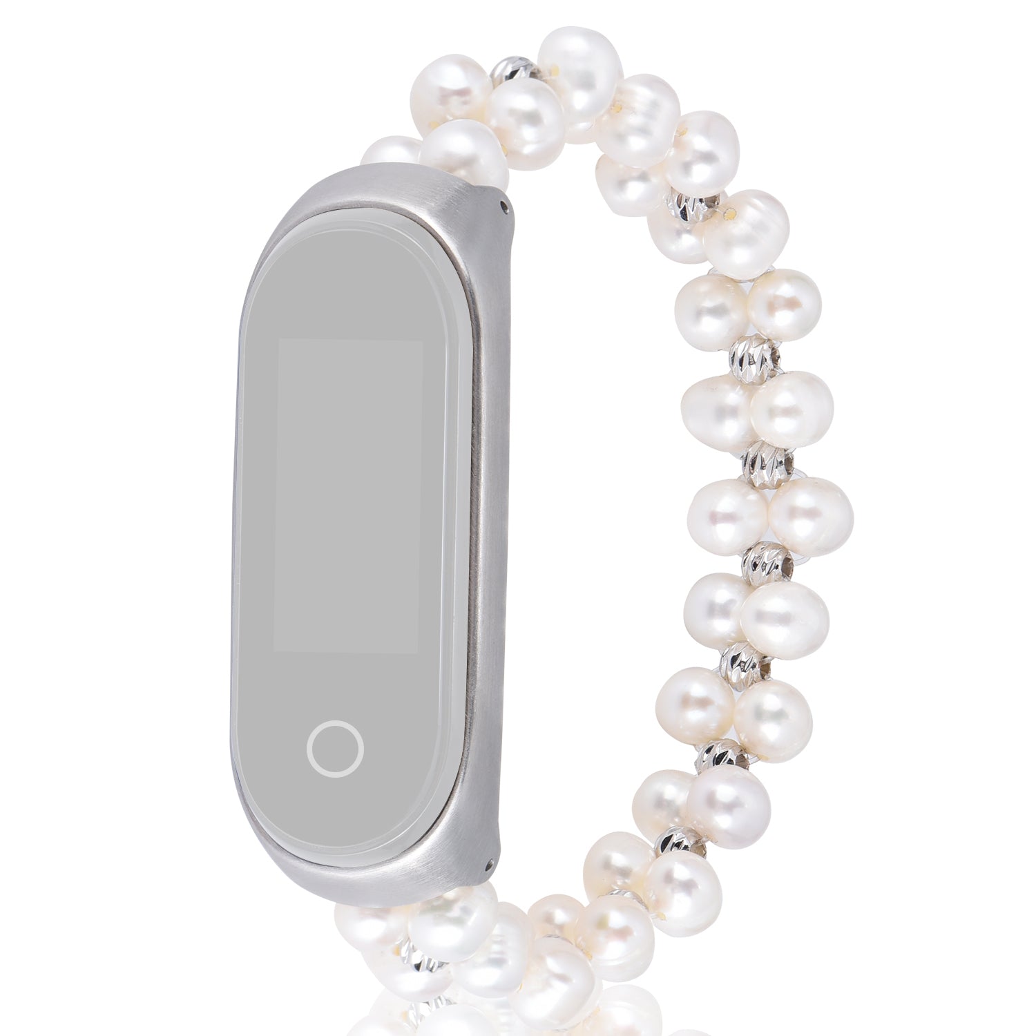 For Xiaomi Mi Band 3/4 Replacement Pearls Bracelet Watch Strap Wrist Band - White