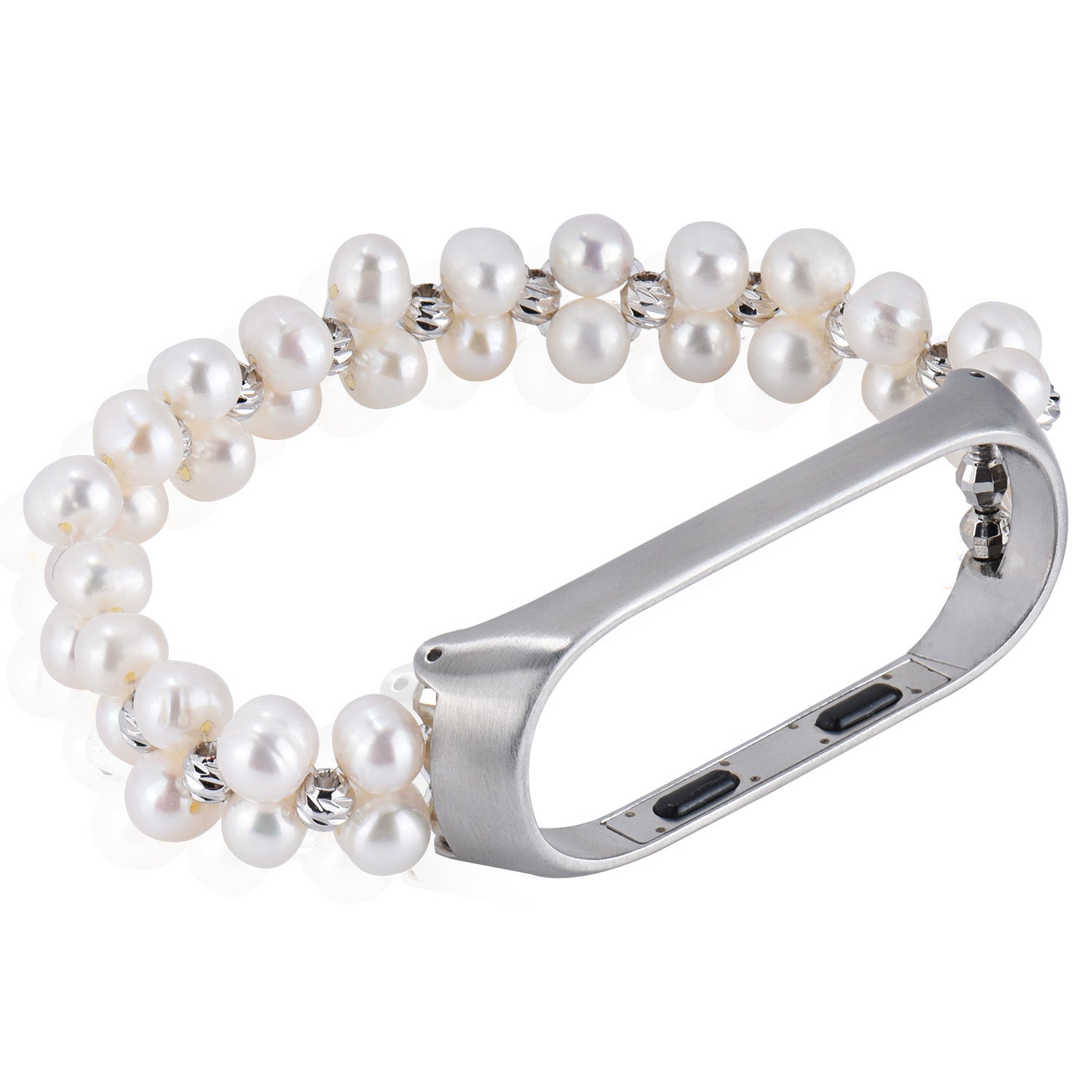 For Xiaomi Mi Band 3/4 Replacement Pearls Bracelet Watch Strap Wrist Band - White