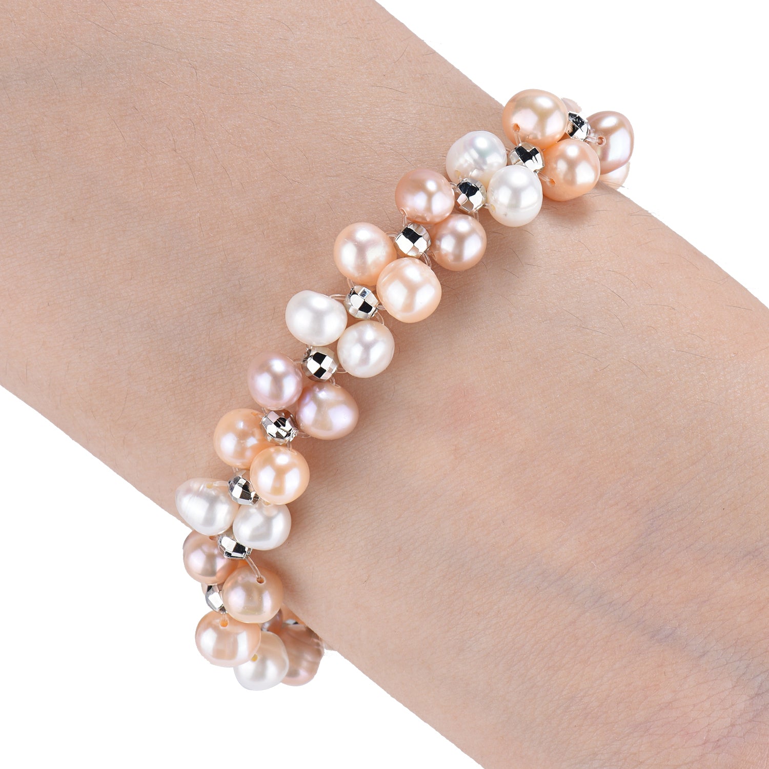 For Xiaomi Mi Band 3/4 Replacement Pearls Bracelet Watch Strap Wrist Band - Colorful - UNIQBUY