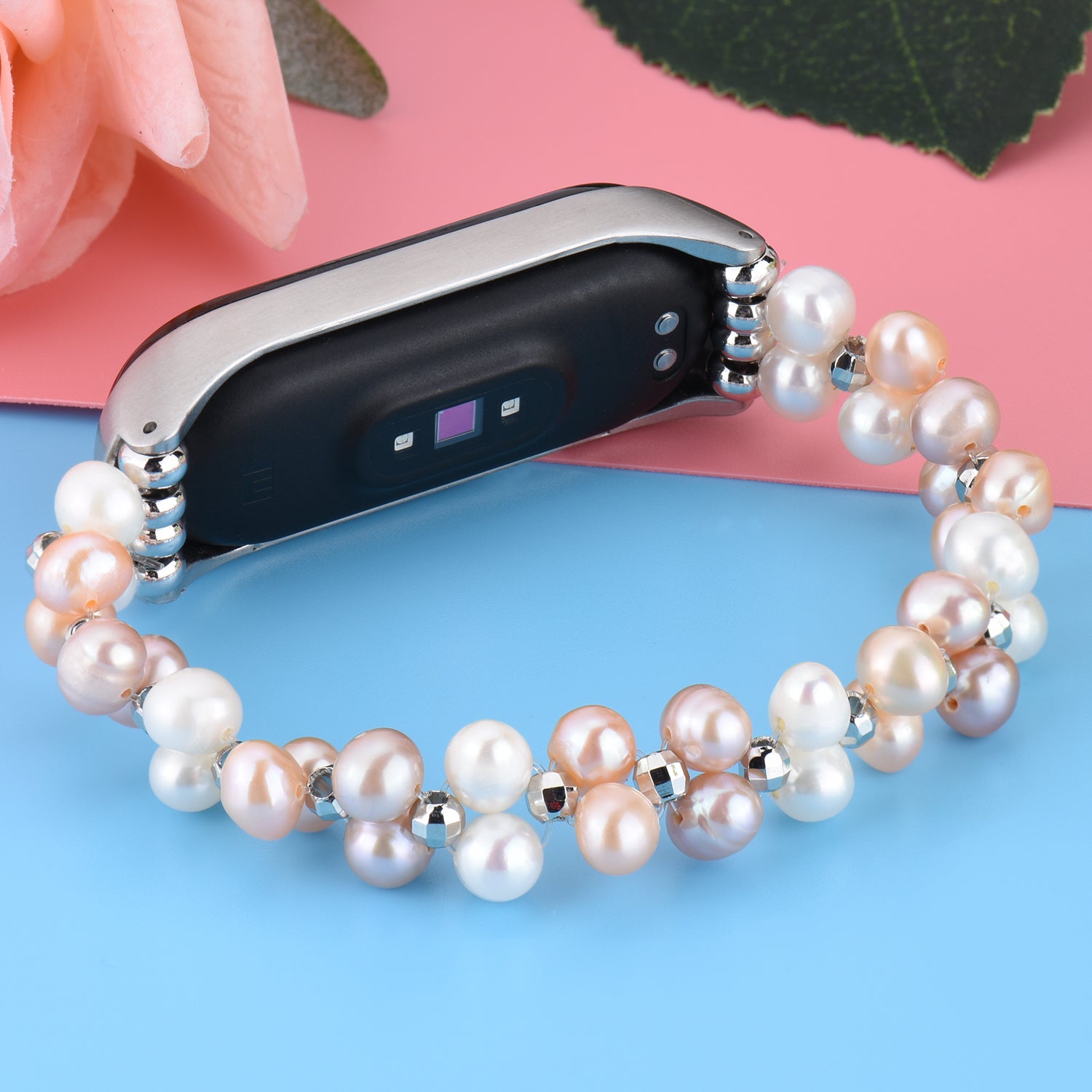 For Xiaomi Mi Band 3/4 Replacement Pearls Bracelet Watch Strap Wrist Band - Colorful - UNIQBUY