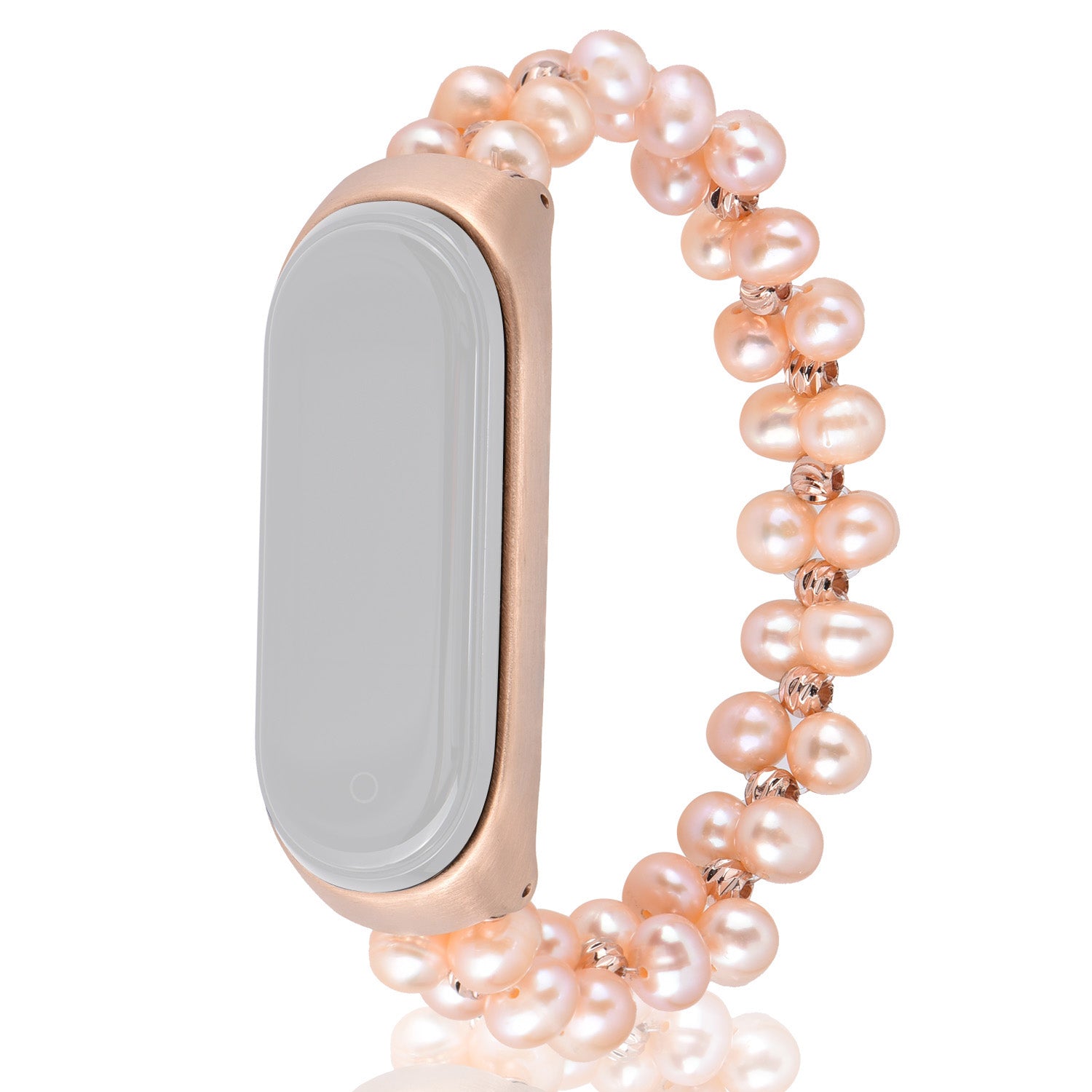 For Xiaomi Mi Band 3/4 Replacement Pearls Bracelet Watch Strap Wrist Band - Pink