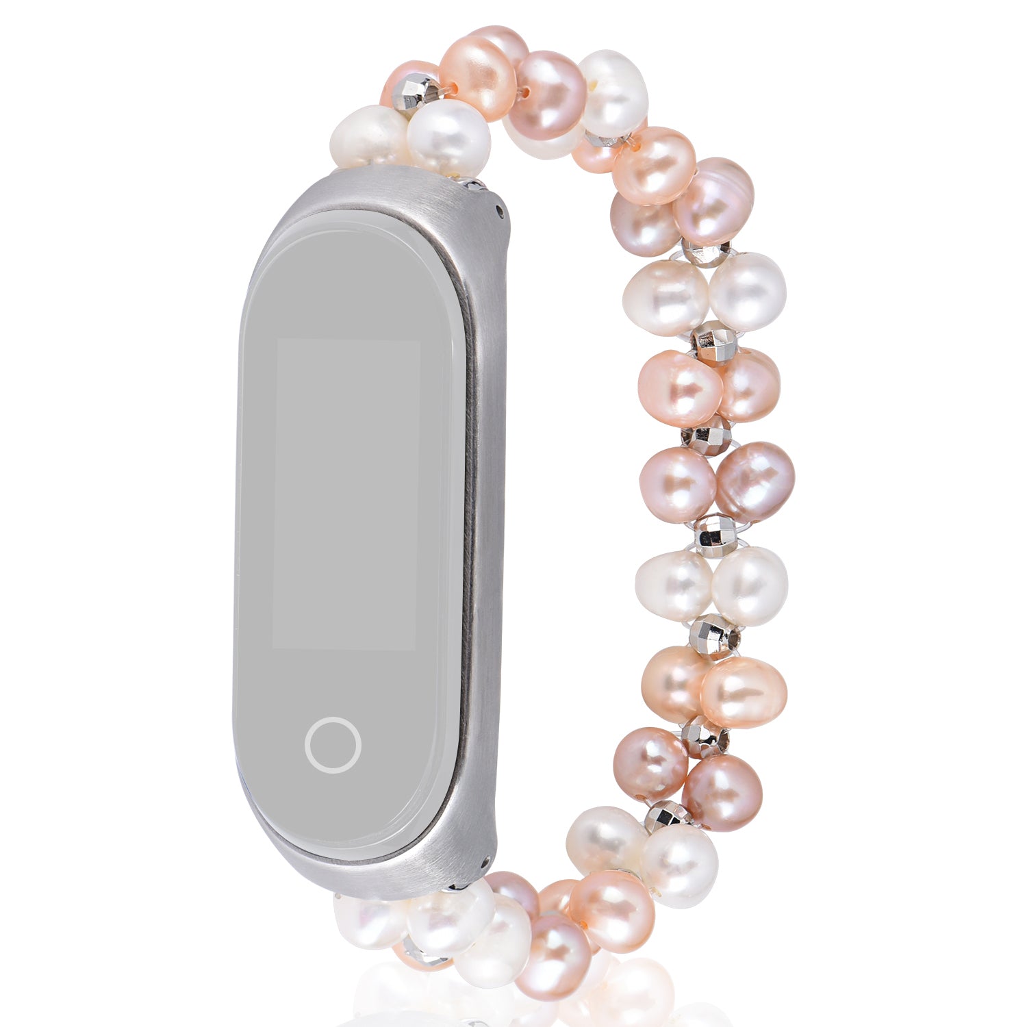 For Xiaomi Mi Band 5/6 Pearls Bracelet Smart Watch Band Replacement Wrist Strap - Colorful