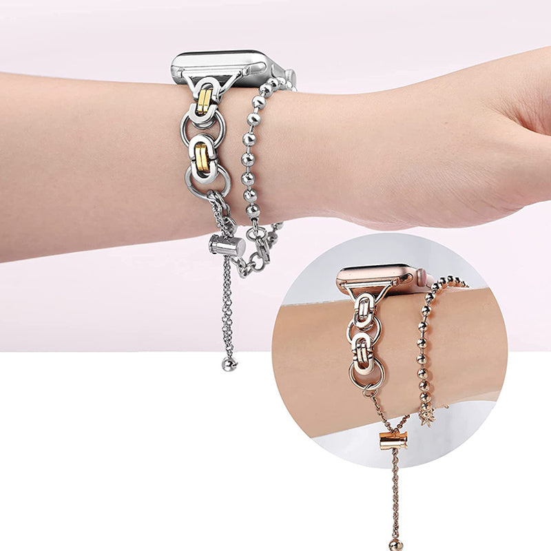For Apple Watch Series 8 41mm / Series 7 41mm / SE / SE(2022) / SE / SE(2022)(2022) / Series 6 / 5 / 4 40mm / Series 3 / 2 / 1 38mm Watch Band Stainless Steel Bracelet Wristband Strap - Rose Gold - UNIQBUY