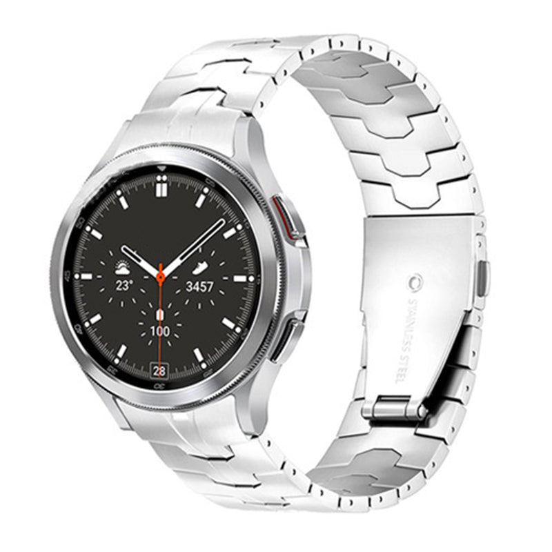 For Samsung Galaxy Watch6 40mm 44mm / Watch6 Classic 43mm 47mm / Watch 5 40mm 44mm / 5 Pro 45mm / Watch4 40mm 44mm Stainless Steel Wrist Strap Smart Watch Band - Silver