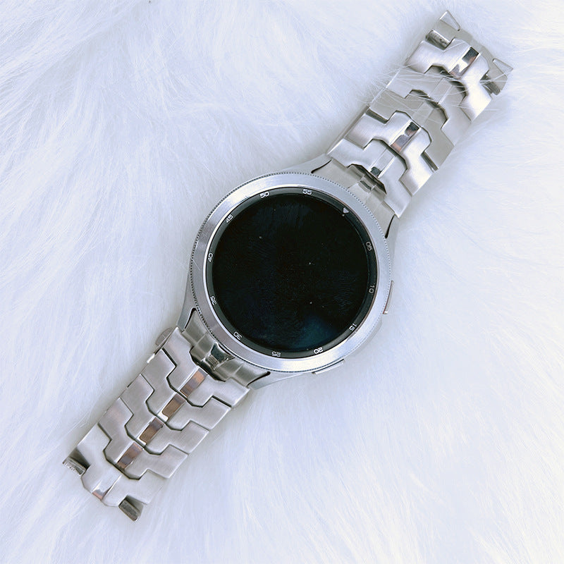For Samsung Galaxy Watch6 40mm 44mm / Watch6 Classic 43mm 47mm / Watch 5 40mm 44mm / 5 Pro 45mm / Watch4 40mm 44mm Stainless Steel Wrist Strap Smart Watch Band - Black