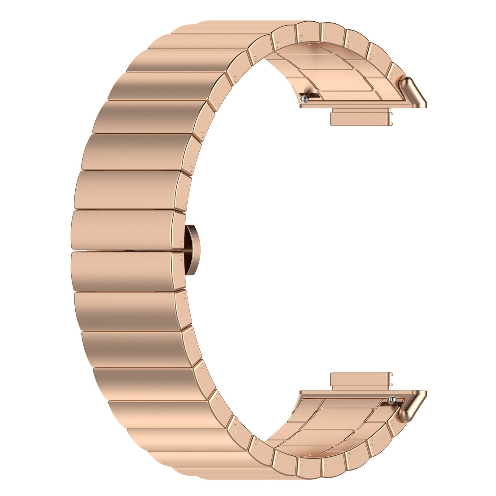 For Huawei Watch Fit 2 Smart Watch Band Buckle Design Metal Wrist Strap Replacement - Rose Gold