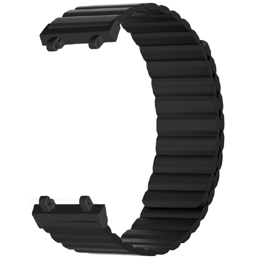 Magnetic Sweat-proof Watch Band for Huami Amazfit T-Rex 2 Adjustable Silicone Wrist Strap Dual-Color Design - Black