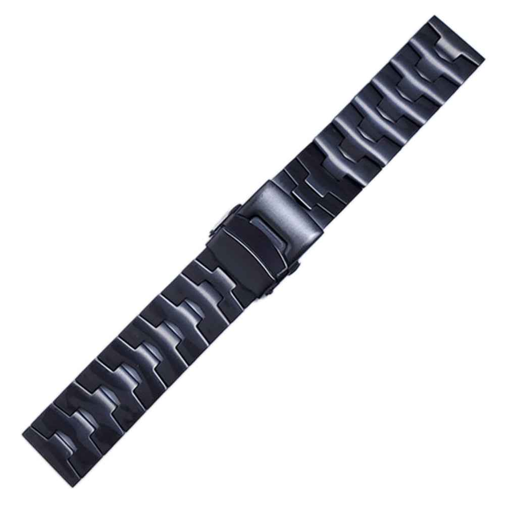 For Samsung Galaxy Watch3 45mm / Gear S3 Frontier / Gear S3 Classic / Huawei Watch GT3 Pro Titanium Steel Replacement Wrist Band 22mm Universal Watch Strap - Black