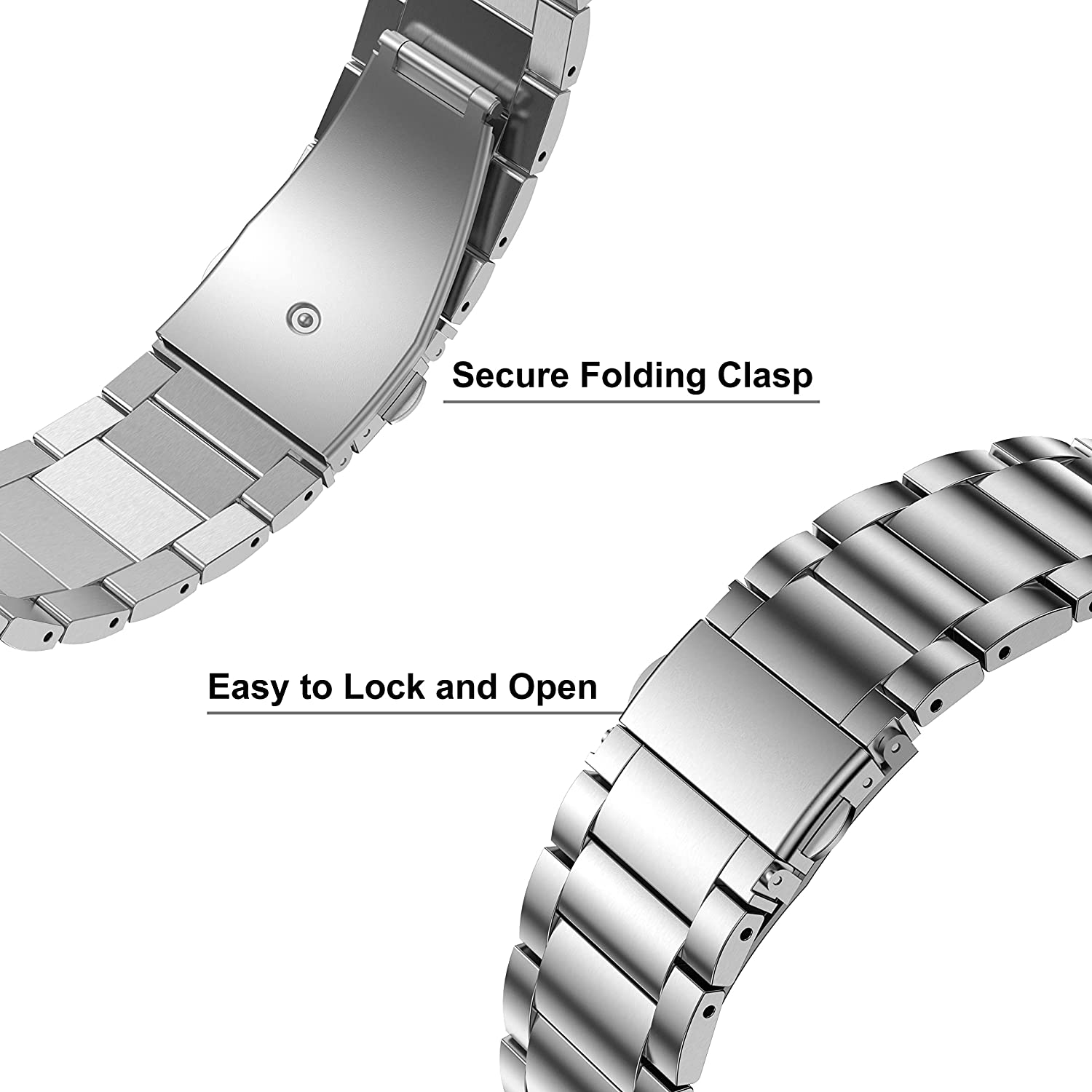 For Huawei Watch Fit mini / Watch B3 / B6 Quick Release Watch Strap Titanium Steel Watch Band 16mm Replacement Strap with Folding Clasp - Silver