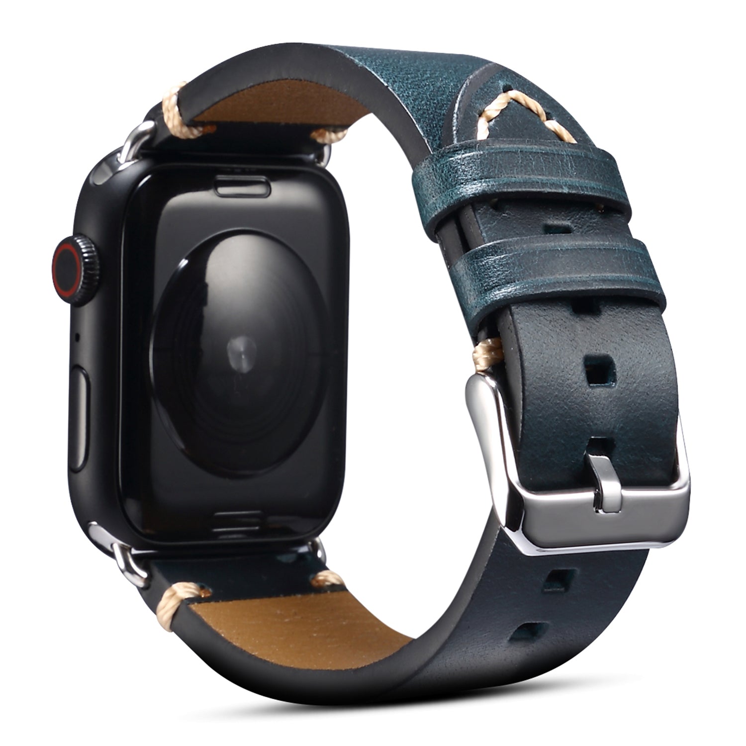 For Apple Watch Series 8 / 7 41mm / Series 6 / 5 / 4 / SE / SE (2022) 40mm / Series 3 / 2 / 1 38mm DOL Cowhide Leather Watch Band Adjustable Pin Buckle Replacement Wrist Strap - Blue - UNIQBUY