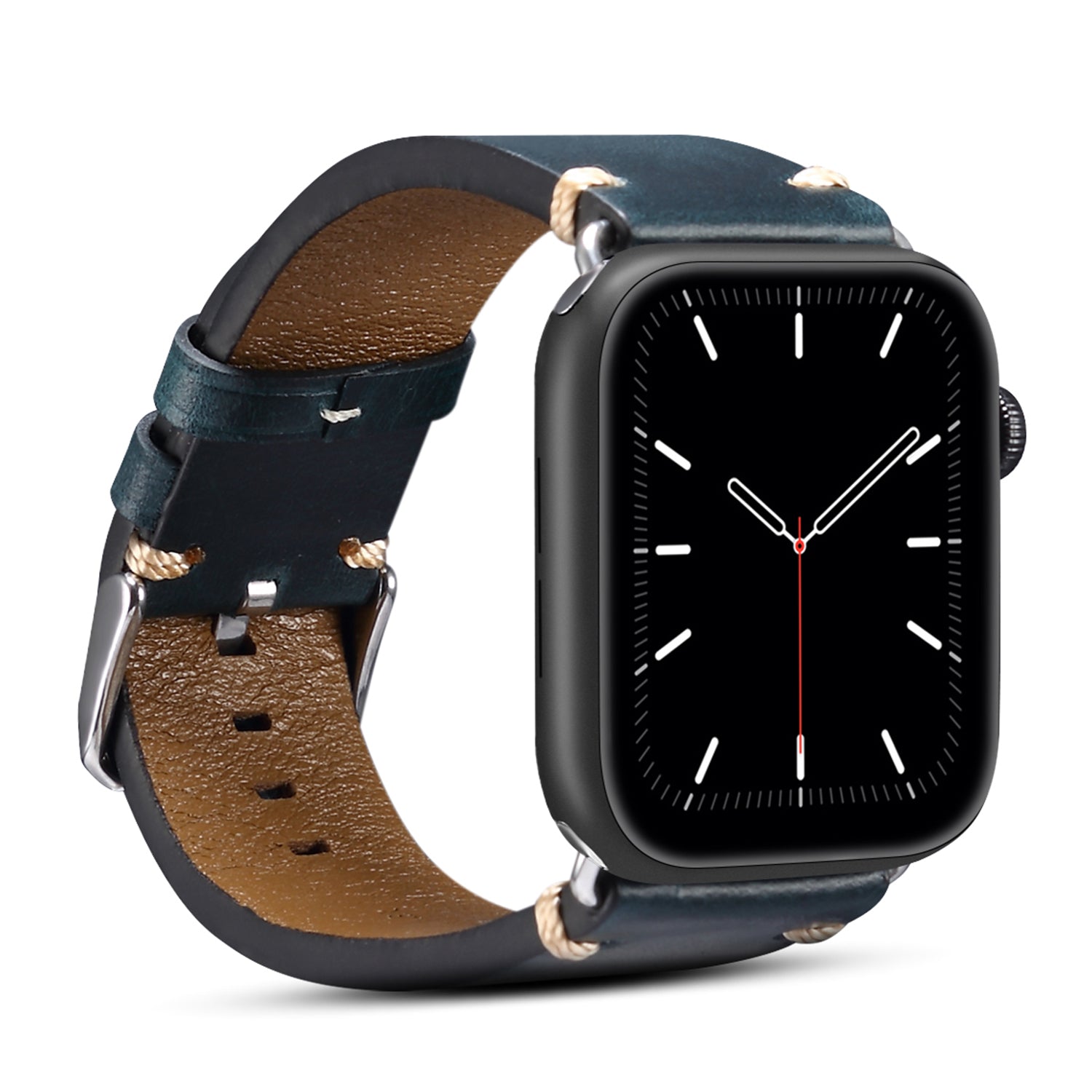 For Apple Watch Series 8 / 7 41mm / Series 6 / 5 / 4 / SE / SE (2022) 40mm / Series 3 / 2 / 1 38mm DOL Cowhide Leather Watch Band Adjustable Pin Buckle Replacement Wrist Strap - Blue - UNIQBUY