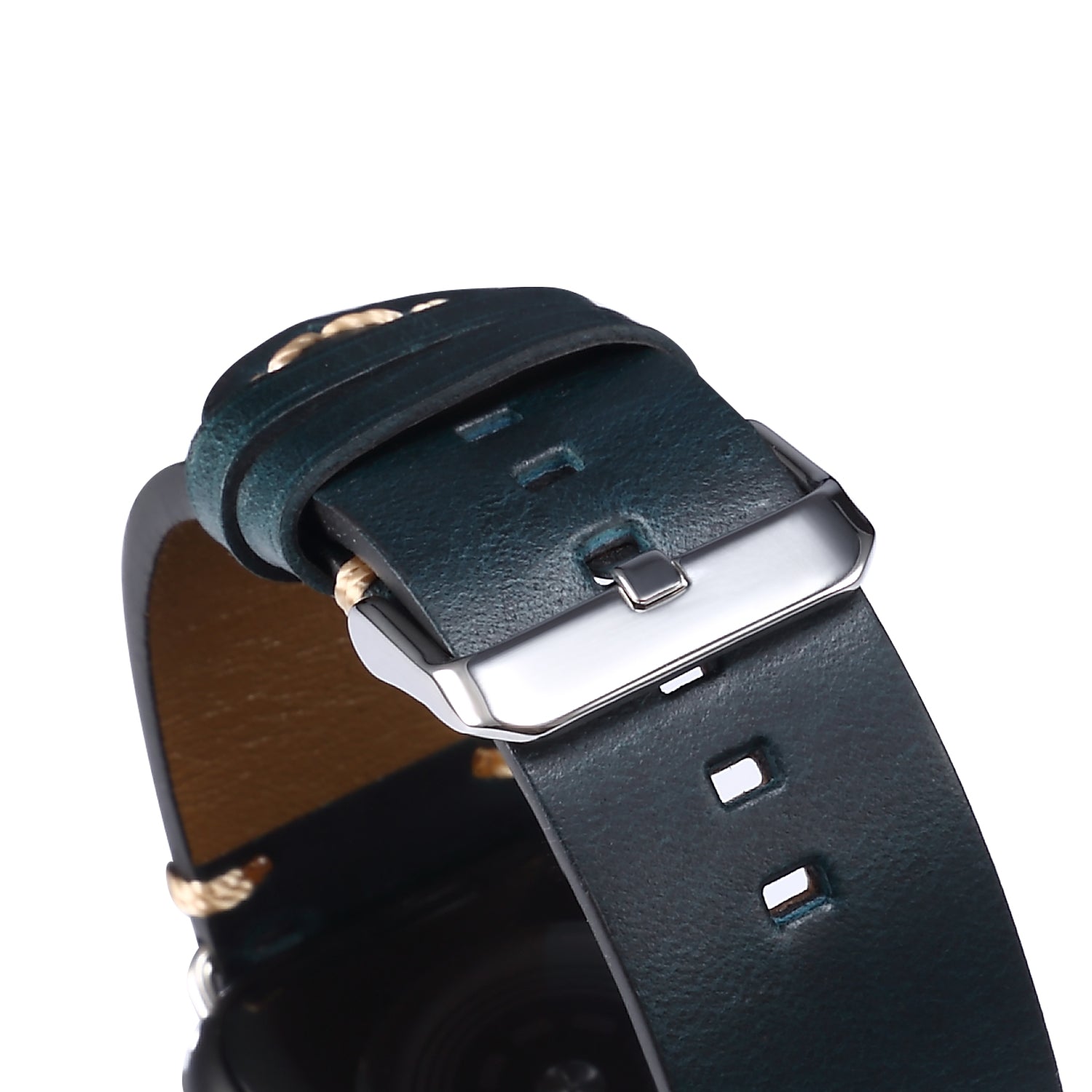 For Apple Watch Series 8 / 7 41mm / Series 6 / 5 / 4 / SE / SE (2022) 40mm / Series 3 / 2 / 1 38mm DOL Cowhide Leather Watch Band Adjustable Pin Buckle Replacement Wrist Strap - Blue - UNIQBUY