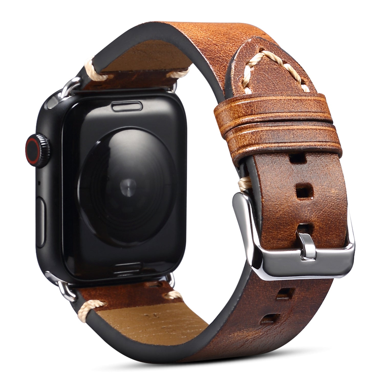 For Apple Watch Series 8 / 7 41mm / Series 6 / 5 / 4 / SE / SE (2022) 40mm / Series 3 / 2 / 1 38mm DOL Cowhide Leather Watch Band Adjustable Pin Buckle Replacement Wrist Strap - Brown - UNIQBUY