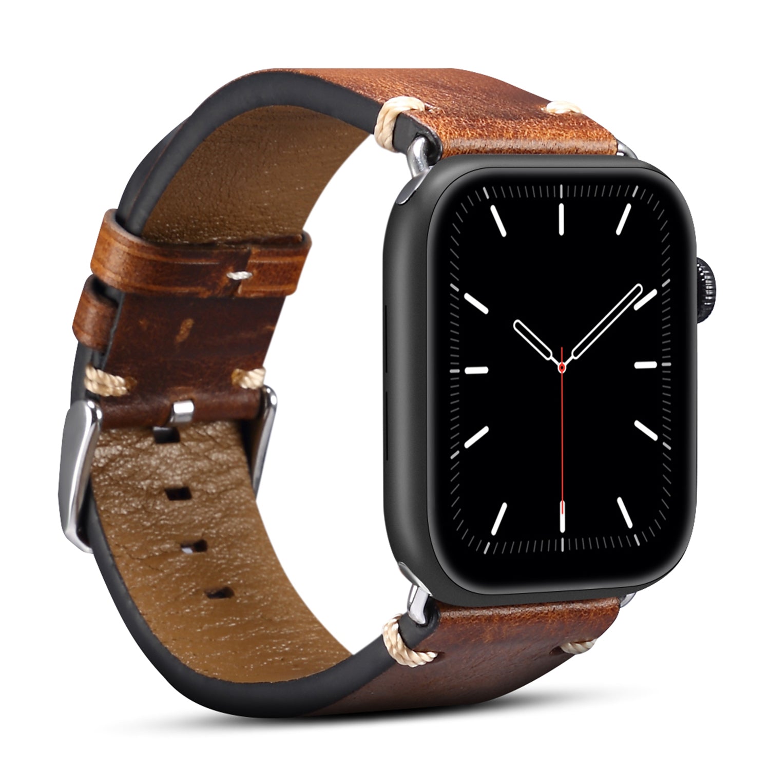 For Apple Watch Series 8 / 7 41mm / Series 6 / 5 / 4 / SE / SE (2022) 40mm / Series 3 / 2 / 1 38mm DOL Cowhide Leather Watch Band Adjustable Pin Buckle Replacement Wrist Strap - Brown - UNIQBUY