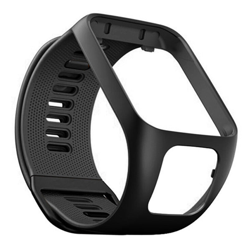 Soft Silicone Replacement Band Compatible with TomTom Runner 2 / Spark 3, Watch Wrist Strap Bracelet - Black