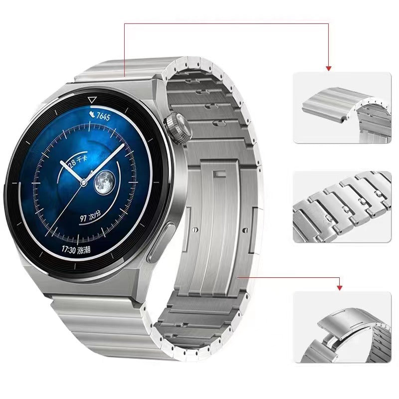 For Huawei Watch 3 / Watch GT 3 Pro 46mm / GT2 46mm Quick Release 22mm Universal Watch Strap Replacement Titanium Steel Wrist Band - Silver