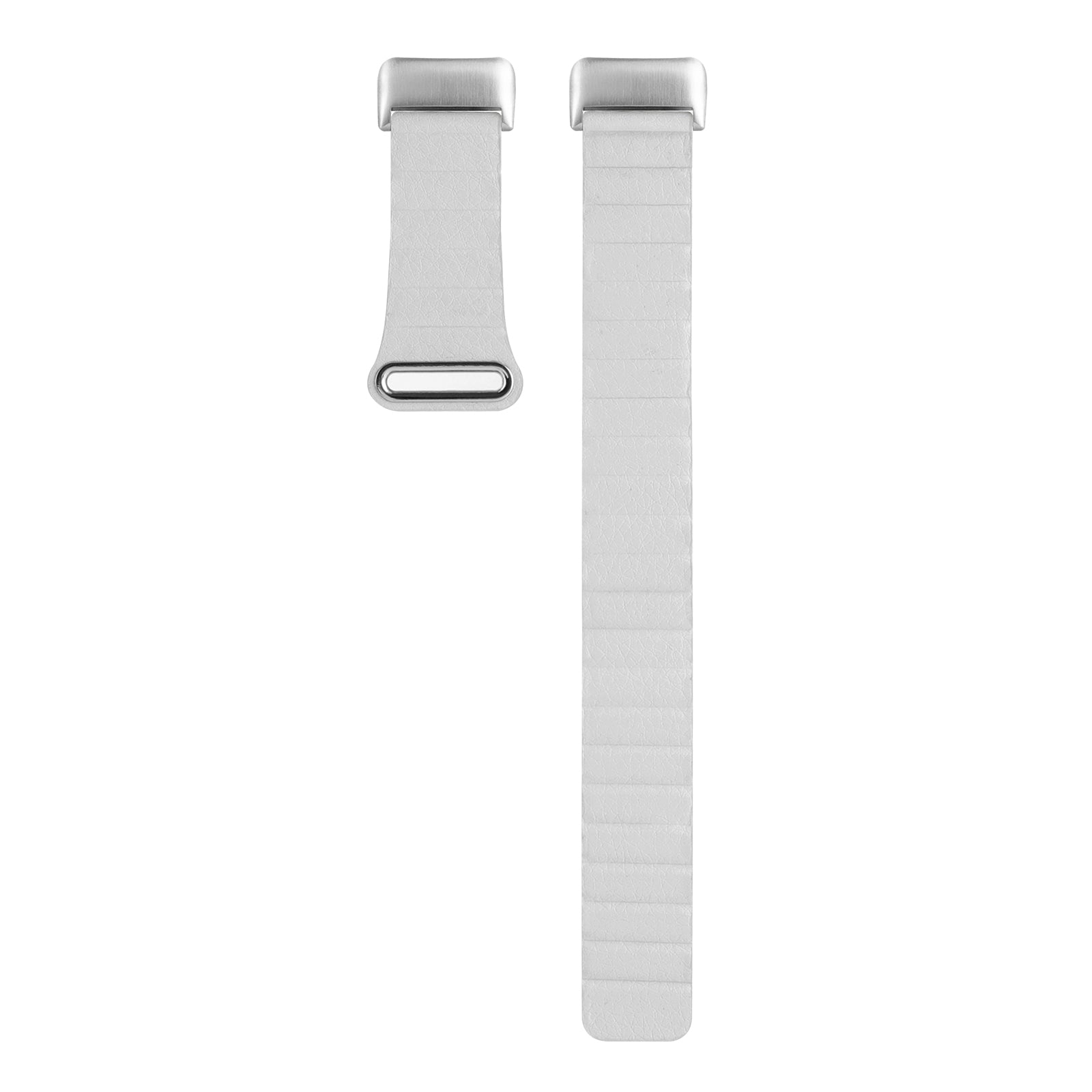 For Fitbit Charge 5 Replacement Magnetic Wrist Band Genuine Leather Adjustable Watch Strap - White