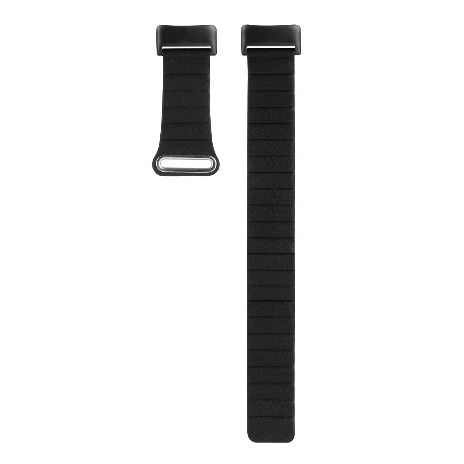 For Fitbit Charge 5 Replacement Magnetic Wrist Band Genuine Leather Adjustable Watch Strap - Black