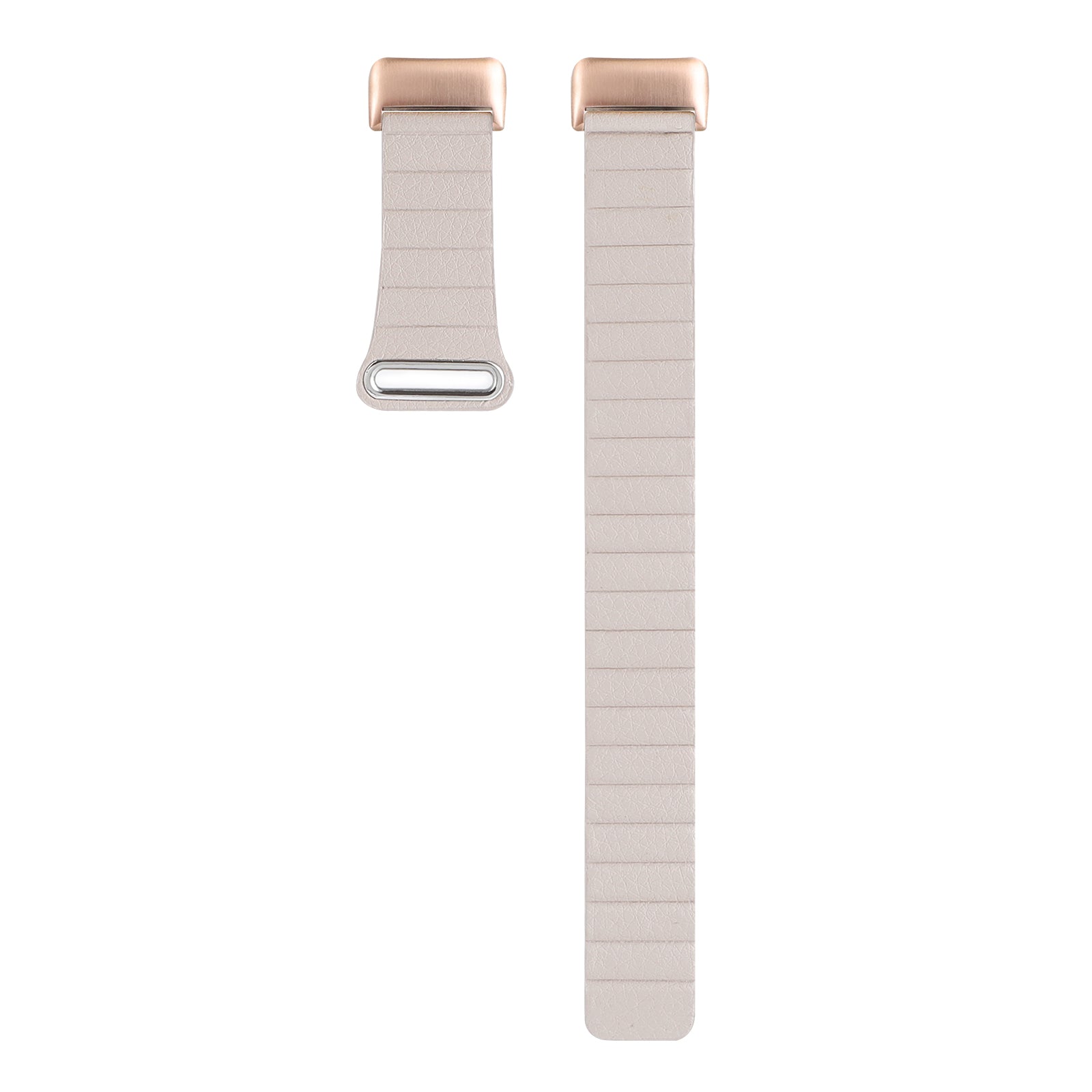 For Fitbit Charge 5 Replacement Magnetic Wrist Band Genuine Leather Adjustable Watch Strap - Khaki