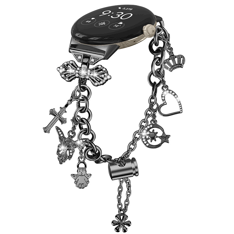 For Google Pixel Watch Adjustable Bracelet Watch Strap Replacement DIY Smartwatch Chain Strap - Black