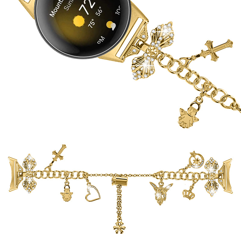 For Google Pixel Watch Adjustable Bracelet Watch Strap Replacement DIY Smartwatch Chain Strap - Gold