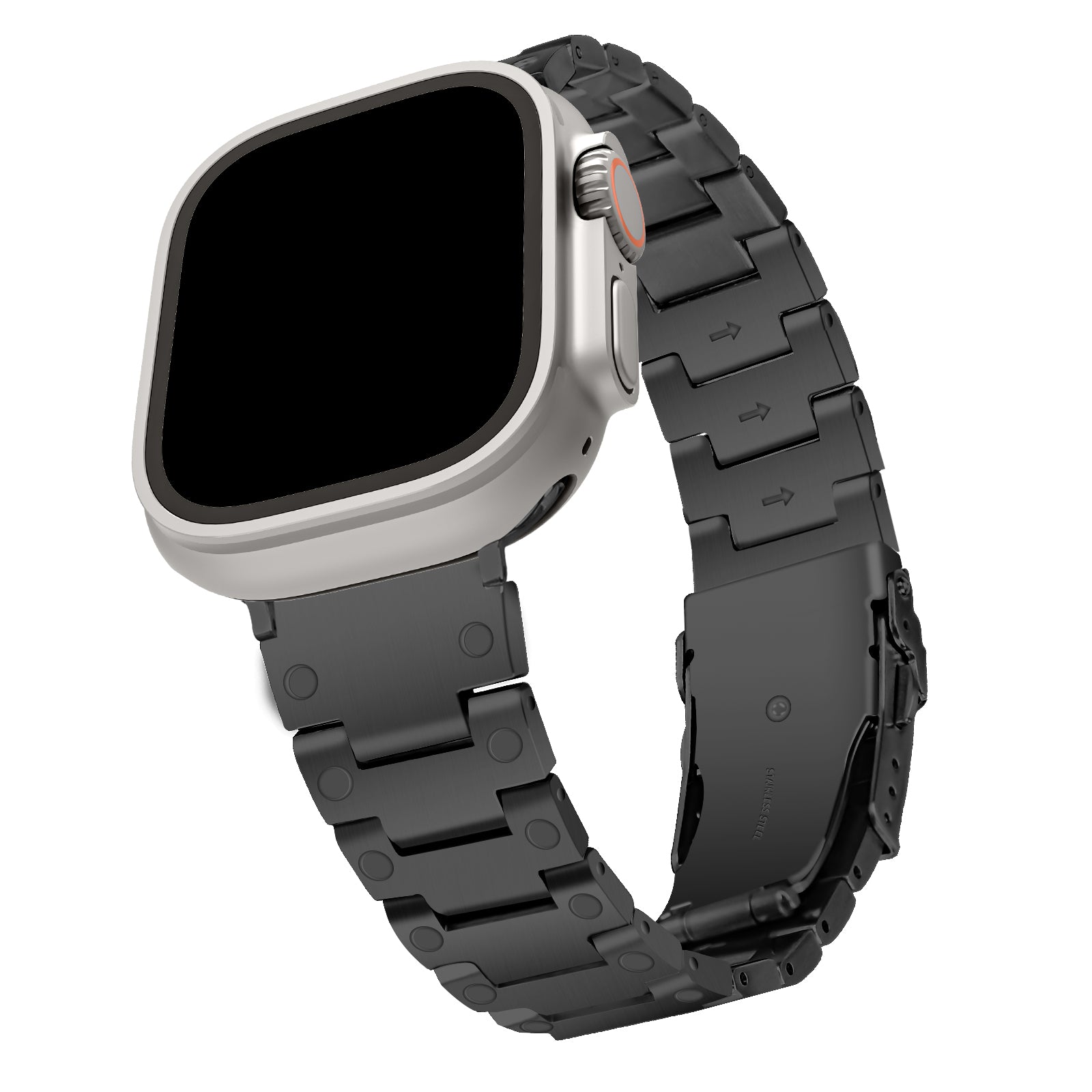 For Apple Watch Series 8 / 7 41mm / 6 / 5 / 4 / SE (2020) / SE (2022) 40mm / 3 / 2 / 1 38mm Watch Strap Replacement Stainless Steel Watch Band - Black - UNIQBUY