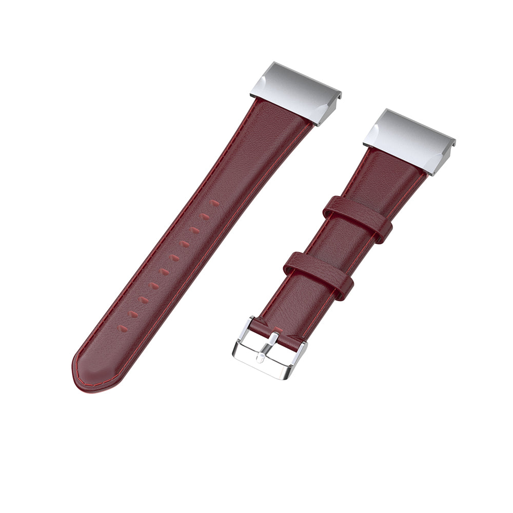 26mm Oil Wax Texture Cowhide Leather Watch Band for Garmin Fenix 6X Pro - Wine Red