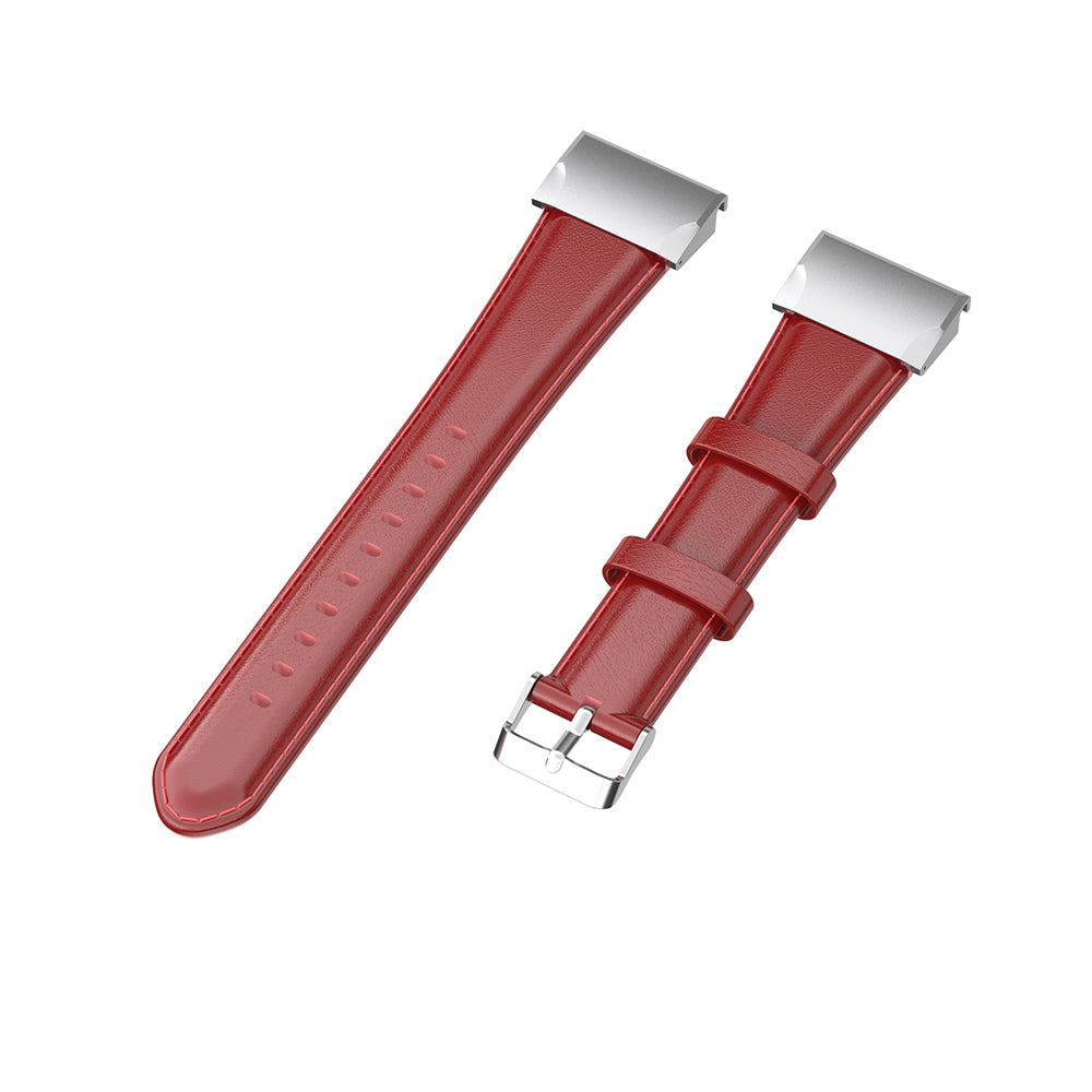 26mm Oil Wax Texture Cowhide Leather Watch Band for Garmin Fenix 6X Pro - Red