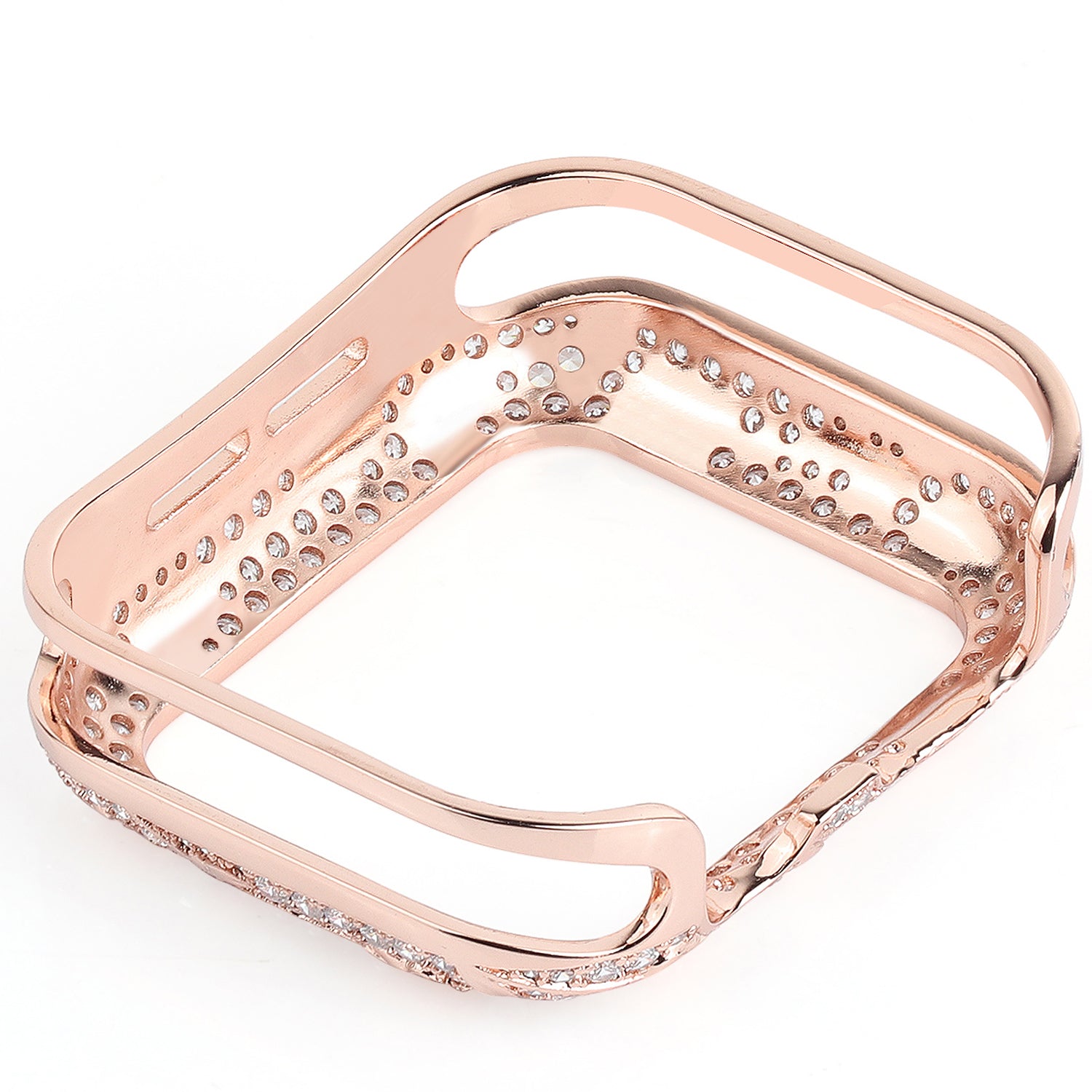 Tulip Zircon Decor Copper Anti-fall Stylish Watch Case Protective Cover for Apple Watch Series 4 / 5 / 6 44mm / SE 44mm / SE (2022) 44mm - Rose Gold - UNIQBUY