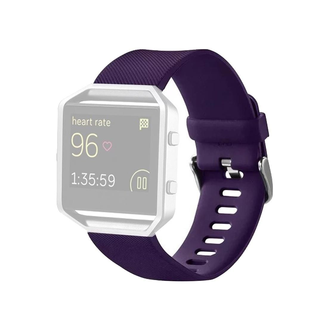 For Fitbit Blaze Watch Oblique Texture Silicone Watchband, Small Size, Length: 14-17cm (Purple)
