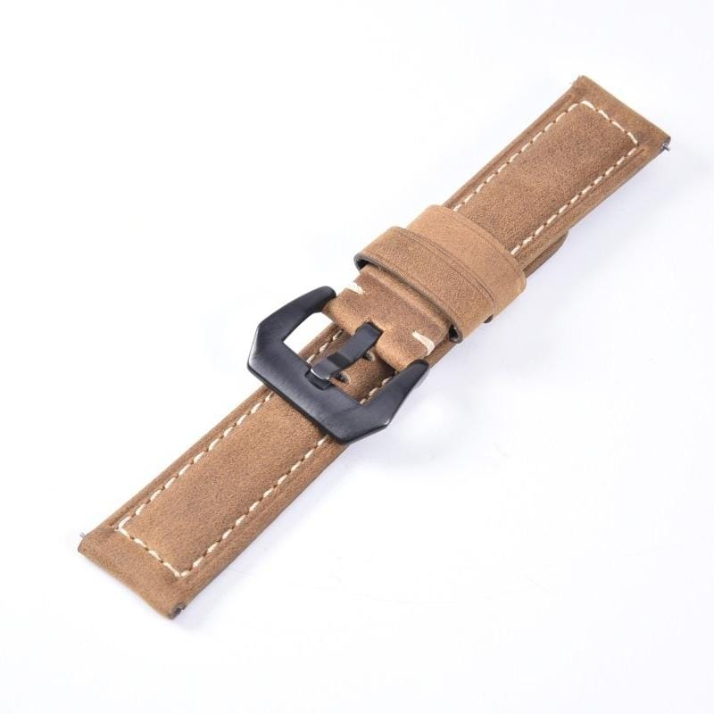 Frosted leather large black buckle For  Huawei Watch GT / Watch 2 Pro Watch strap (Light Brown)