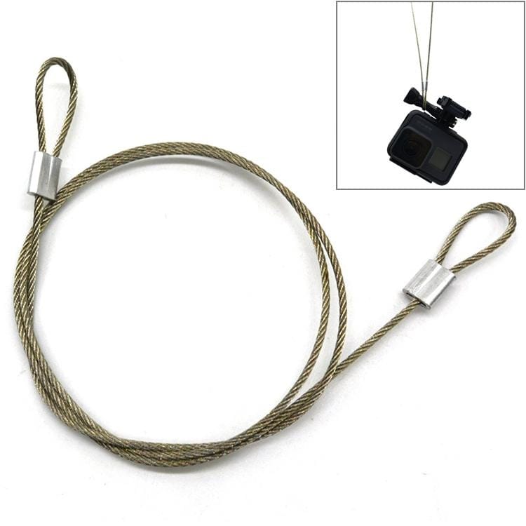 60cm Action Camera Universal Screw Anti-lost Wire Safety Rope for GoPro Fusion/Hero6/Hero5/Xiaoyi/Xiaomi (Silver)