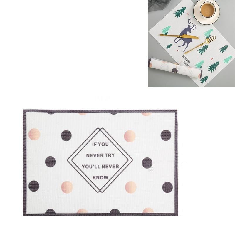 Simple Children Cute Cartoon Placemats Complementary Food Mats Waterproof and Oil Proof Insulation Coasters (Point)