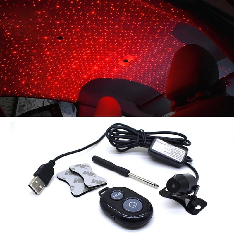 5V Roof Ceiling Decoration Red Light Star Night Lights Starry Sky Atmosphere Lamp Projector with Remote Control