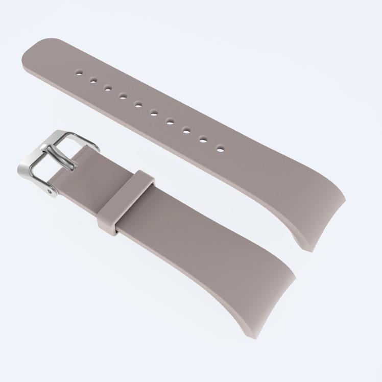 Solid Color Leather Wrist Strap Watch Band for Galaxy Gear Fit2 R360 (Khaki)