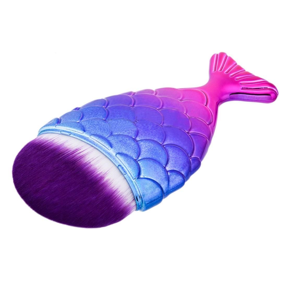 Fat Mermaid Style Plastic Handle Makeup Brush Cosmetic Foundation Cream Powder Blush Makeup Tool (Style2)
