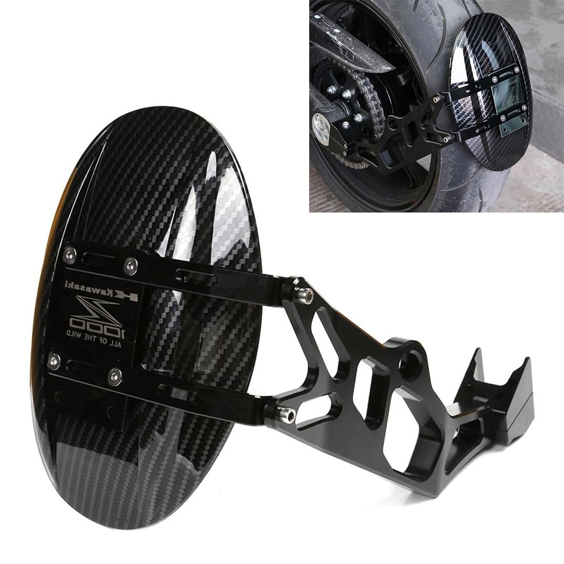 Motorcycle CNC Modified Fender Rear Wheel Fender Dustproof Splash Flaps Mudguards Fender Guard for Kawasaki Z1000 2010-2017 (Black)