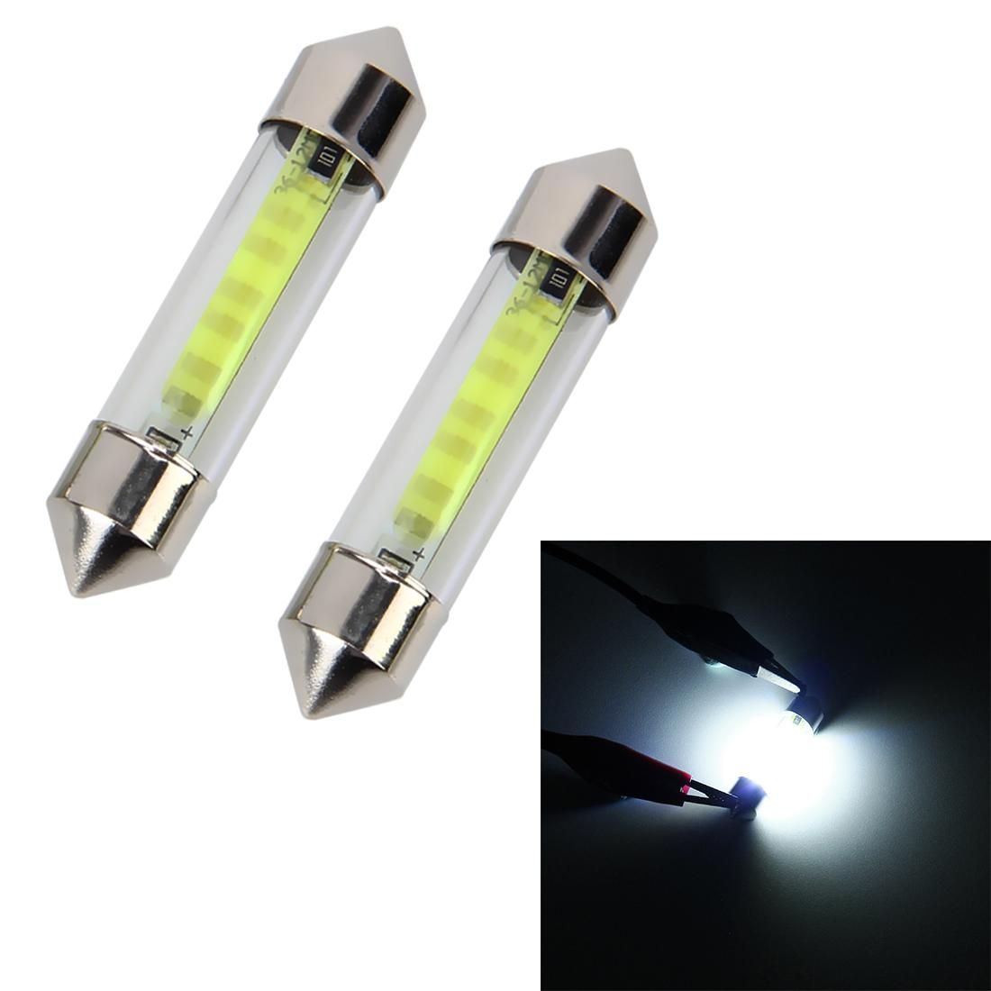 10 PCS 41mm 1W 6000K White Light Car Dome Lamp License LED Reading Light, DC 12V