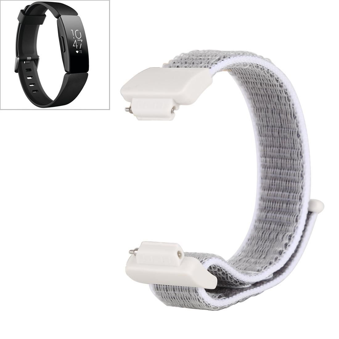 For Fitbit Inspire/ Inspire HR Nylon Watchband with Hook and Loop Fastener (Grey)