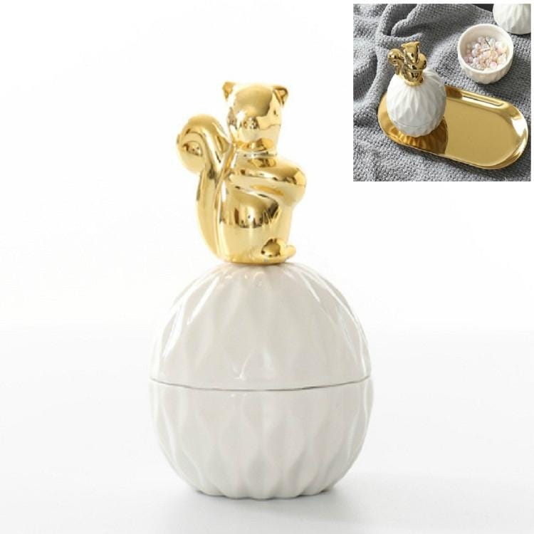 Jewelry Storage Box Small Animal Ceramic Plating Ring Box With Lid Jewelry Box (Starfish)