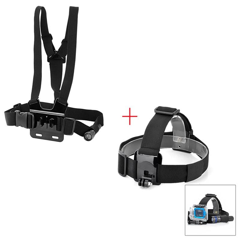 Elastic Chest Strap Mount Belt Band + Adjustable Head Strap for GoPro Hero 4 / 3+ / 3 / 2 / 1