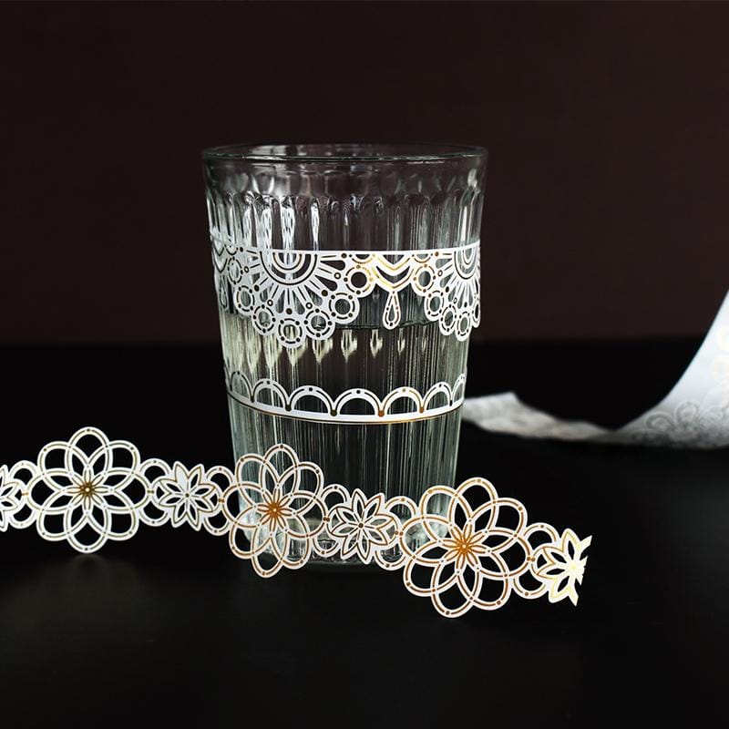 Vintage Lace Hollow Bronzing Tape DIY Sticker Label Stationery (Dream If)