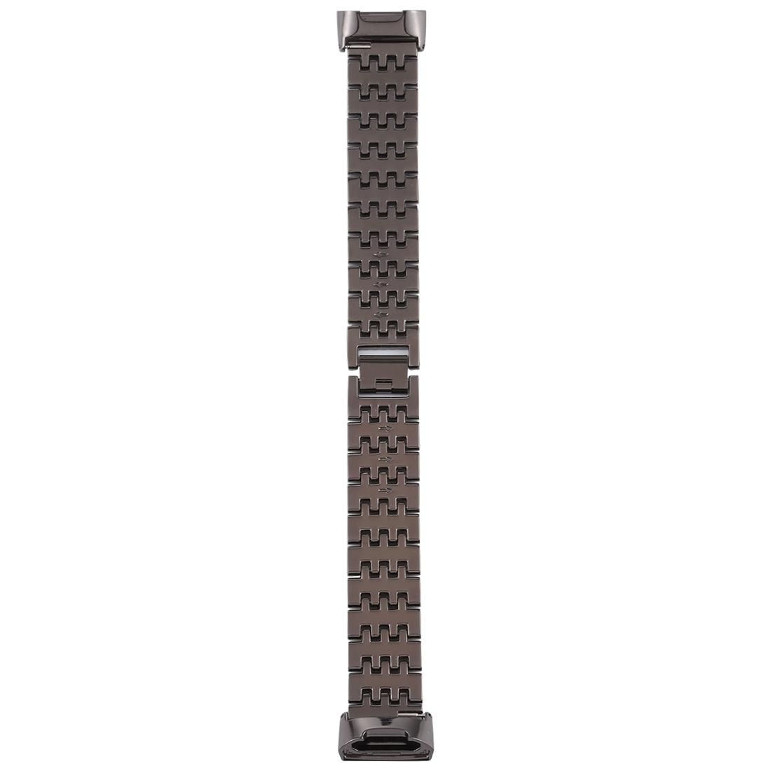 For Fitbit Charge 3 Diamond-studded Stainless Steel Replacement Wrist Strap Watchband (Rose Gold)