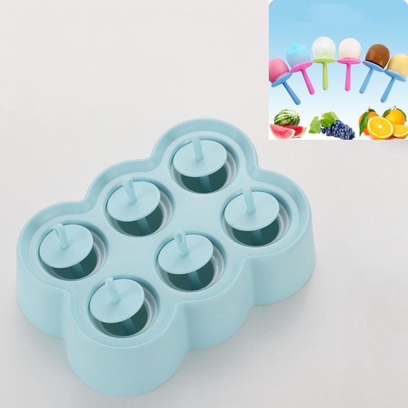 Mini DIY Creative Popsicle Mould Environmentally Friendly Silicone Ice Cube Ice Cream Mould, Style:Rectangular (Blue)