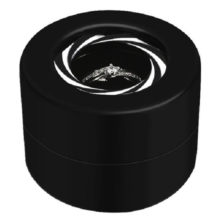 Surprise Jewelry Proposal Rotation Diamond Ring Box, Size:5.6�4cm (Black)