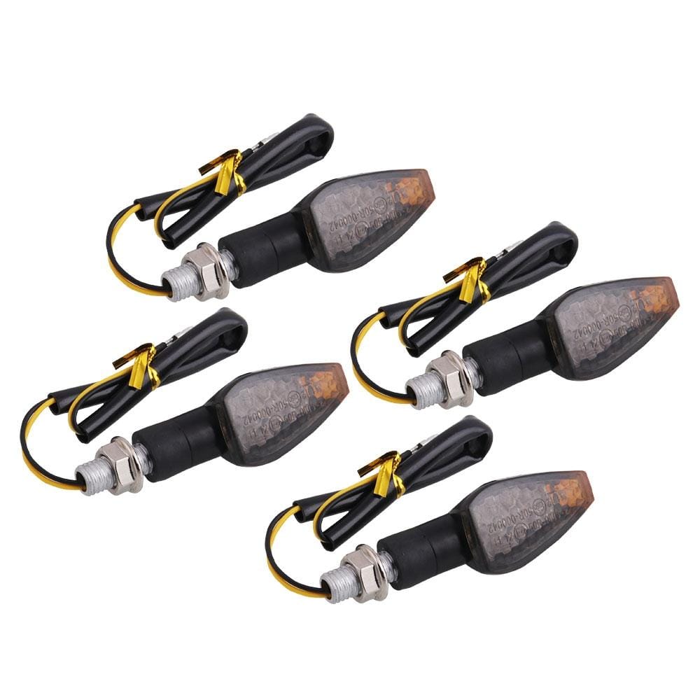 4 PCS DC 12V Motorcycle 12-LED Turn Signal Lamp Indicators Blinker Light (Yellow Light)