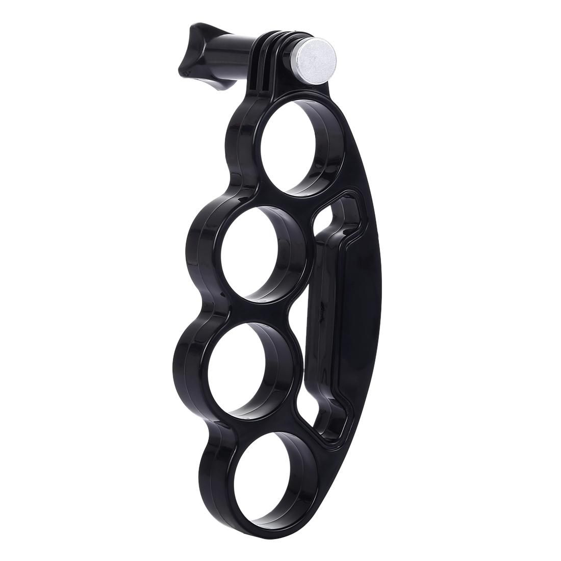 PULUZ Handheld Plastic Knuckles Fingers Grip Ring Monopod Tripod Mount with Thumb Screw for GoPro HERO9 Black / HERO8 Black / HERO7 /6 /5 /5 Session /4 Session /4 /3+ /3 /2 /1, Xiaoyi and Other Action Cameras (Black)